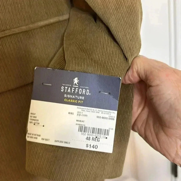 Stafford classic fit corduroy jacket NWT - Picture 3 of 10